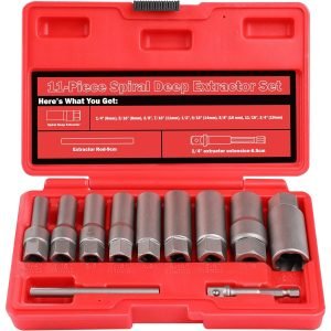 Pažeistų veržlių atsukėjų 3/8'' rinkinys 11vnt. (6-19mm) - Sodrinta.lt