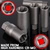 Pažeistų veržlių atsukėjų 3/8'' rinkinys 11vnt. (6-19mm) - Sodrinta.lt