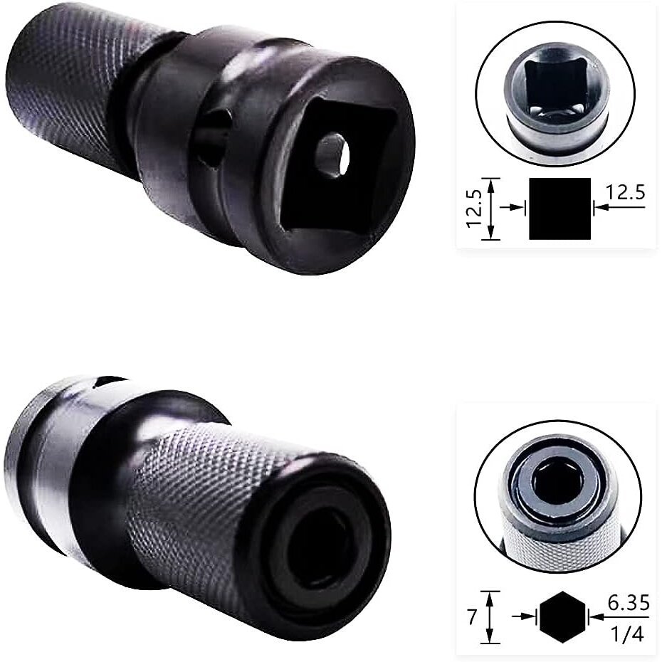 Adapteris suktuvui smūginis 1/2' - HEX 1/4" - Sodrinta.lt