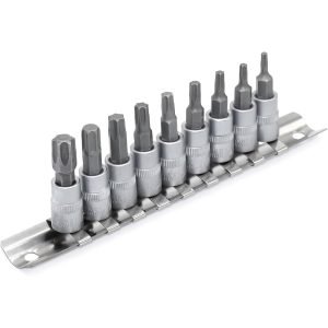 Galvučių su antgaliu rinkinys 3/8" (T-10-T-60)(torx) 9vnt. - Sodrinta.lt