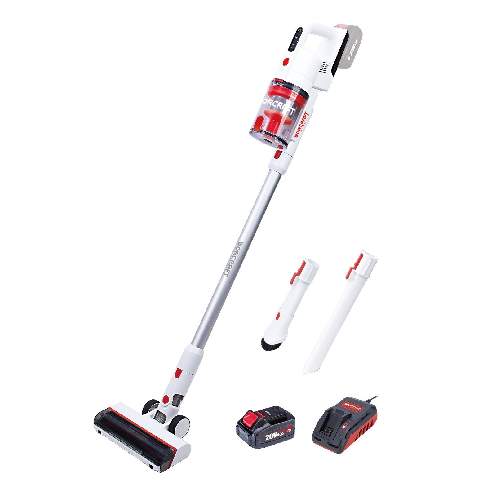 Akumuliatorinis dulkių siurblys šluota WORCRAFT 20V LI-ION - Sodrinta.lt