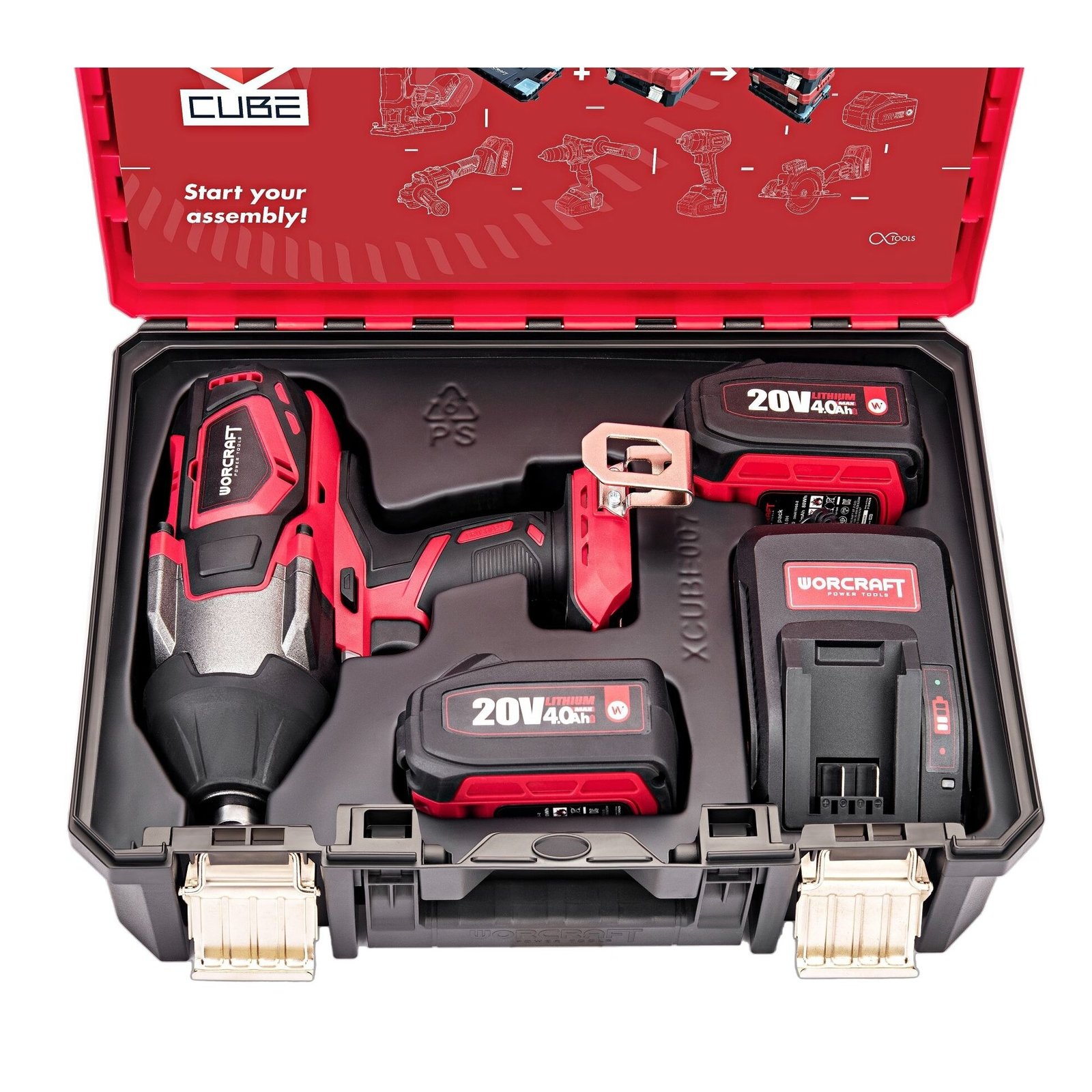 Akumuliatorinis smūginis veržliasukis 3/4'' 1800nm WORCRAFT 20V LI-ION (XCUBE dėžė) - Sodrinta.lt