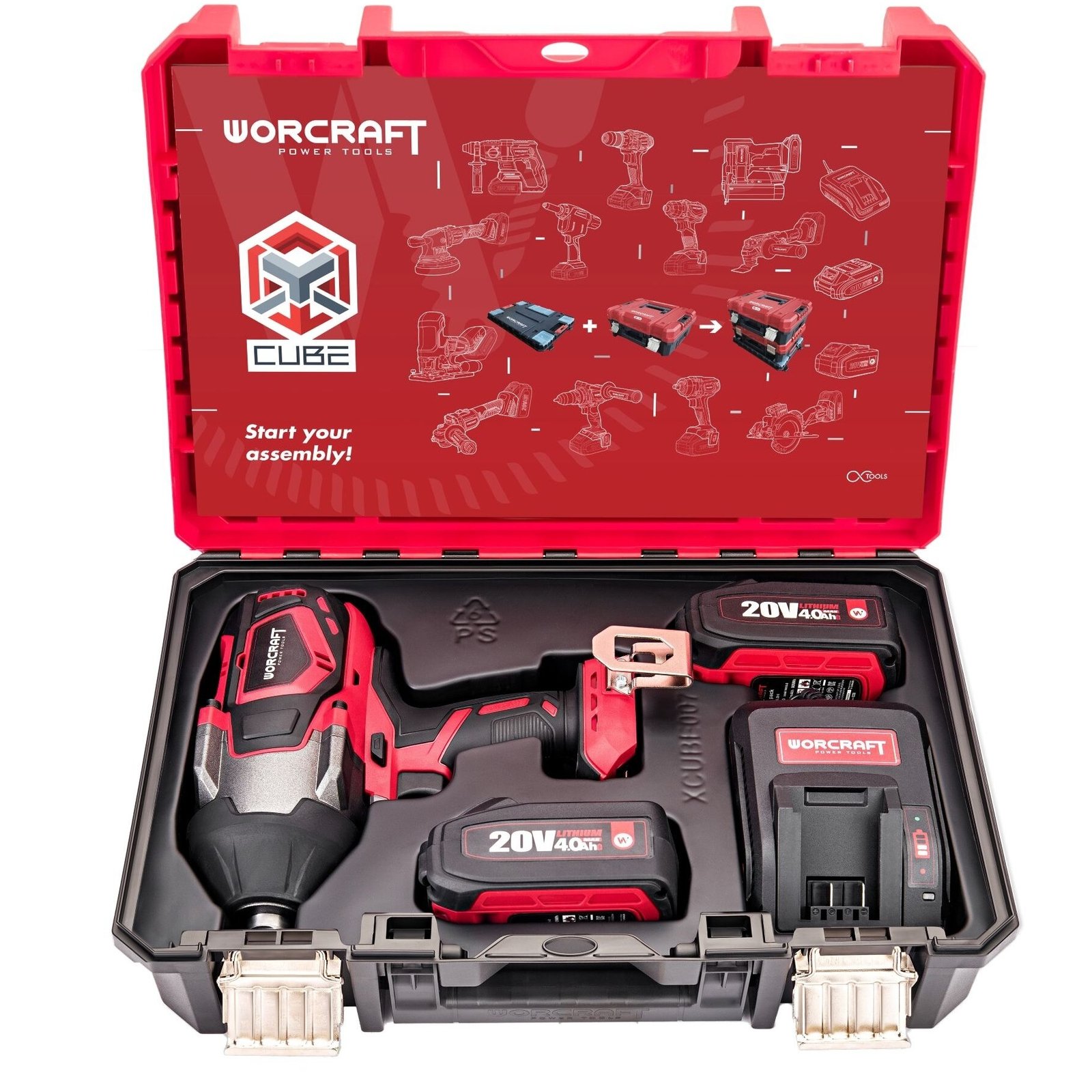 Akumuliatorinis smūginis veržliasukis 3/4'' 1800nm WORCRAFT 20V LI-ION (XCUBE dėžė) - Sodrinta.lt