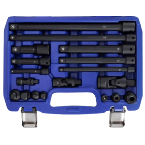 Smūginių prailgintojų ir adapterių rinkinys 1/4"+3/8"+1/2" 18vnt. - Sodrinta.lt