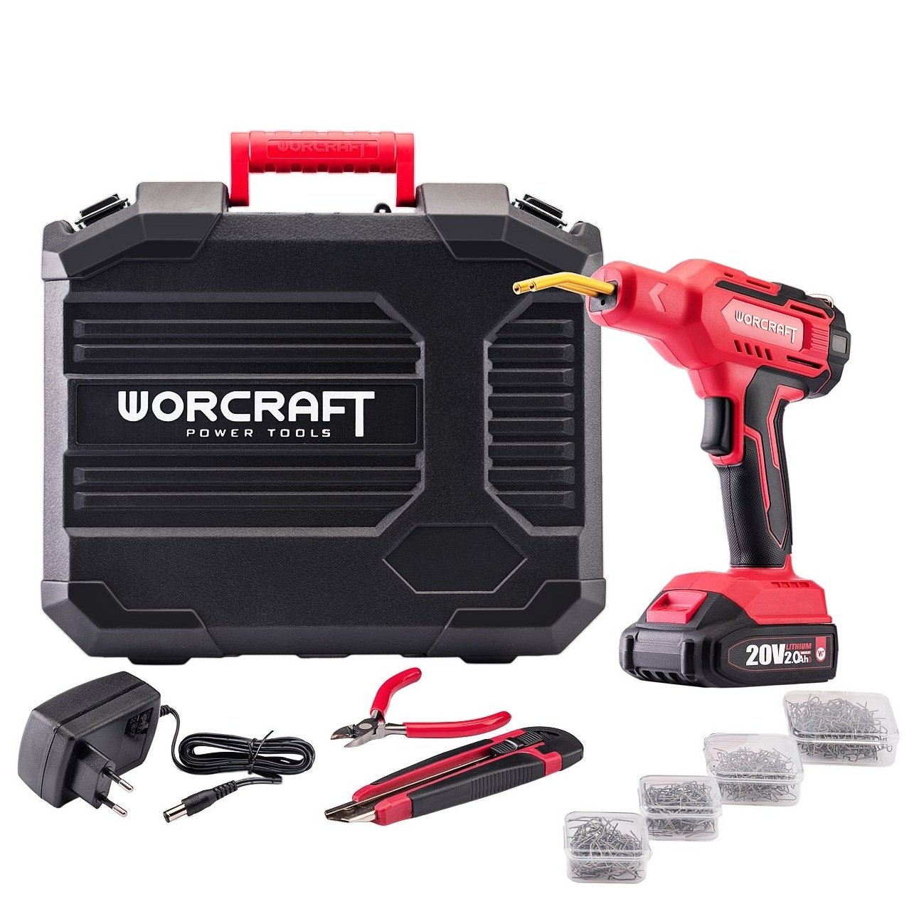 Akumuliatorinis plastiko suvirinimo aparatas plastikinėje dėžėje WORCRAFT 20V LI-ION - Sodrinta.lt