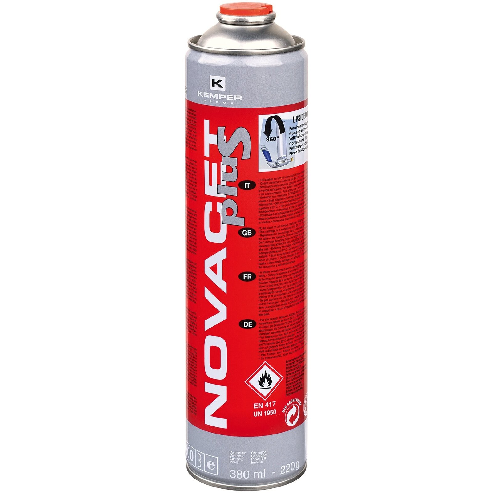 Dujos propano/butano/propileno KEMPER NOVACET ANTIFLARE 220g - Sodrinta.lt