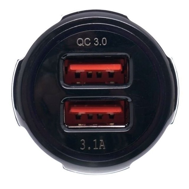 Įkroviklis automobilinis greito krovimo 12V/24V, USB/3.1A + USB/QC3.0 - Sodrinta.lt