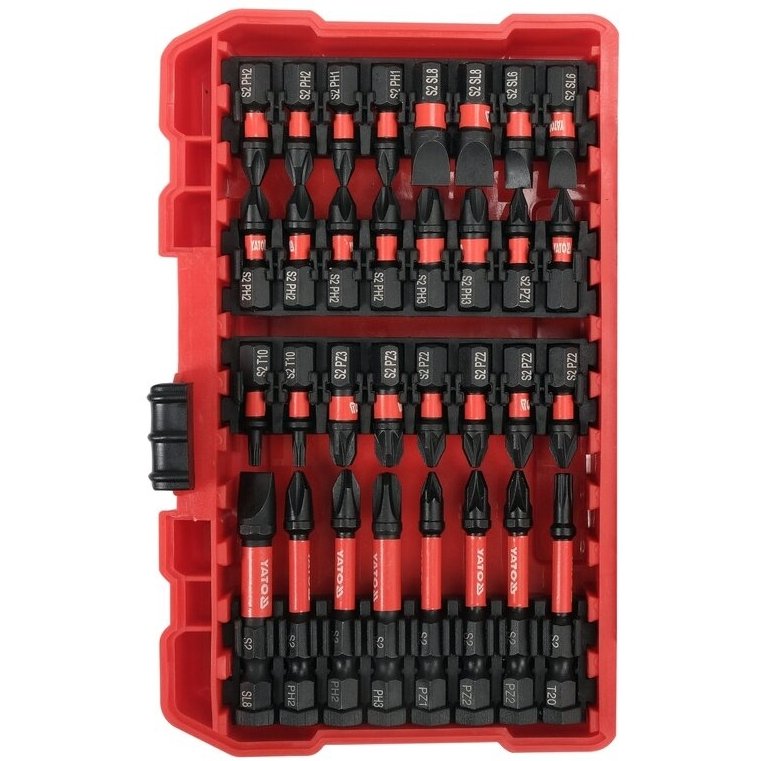 1/4" Smūginių keičiamų antgalių rinkinys (PLOKŠČIAS,PZ,PH,TORX) 54vnt. - Sodrinta.lt