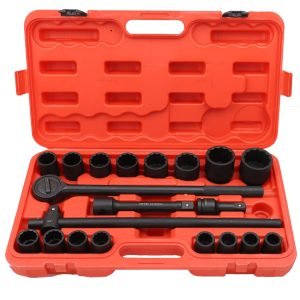 3/4" Smūginių galvučių rinkinys 21vnt. (21-50mm) 12-kampės - Sodrinta.lt