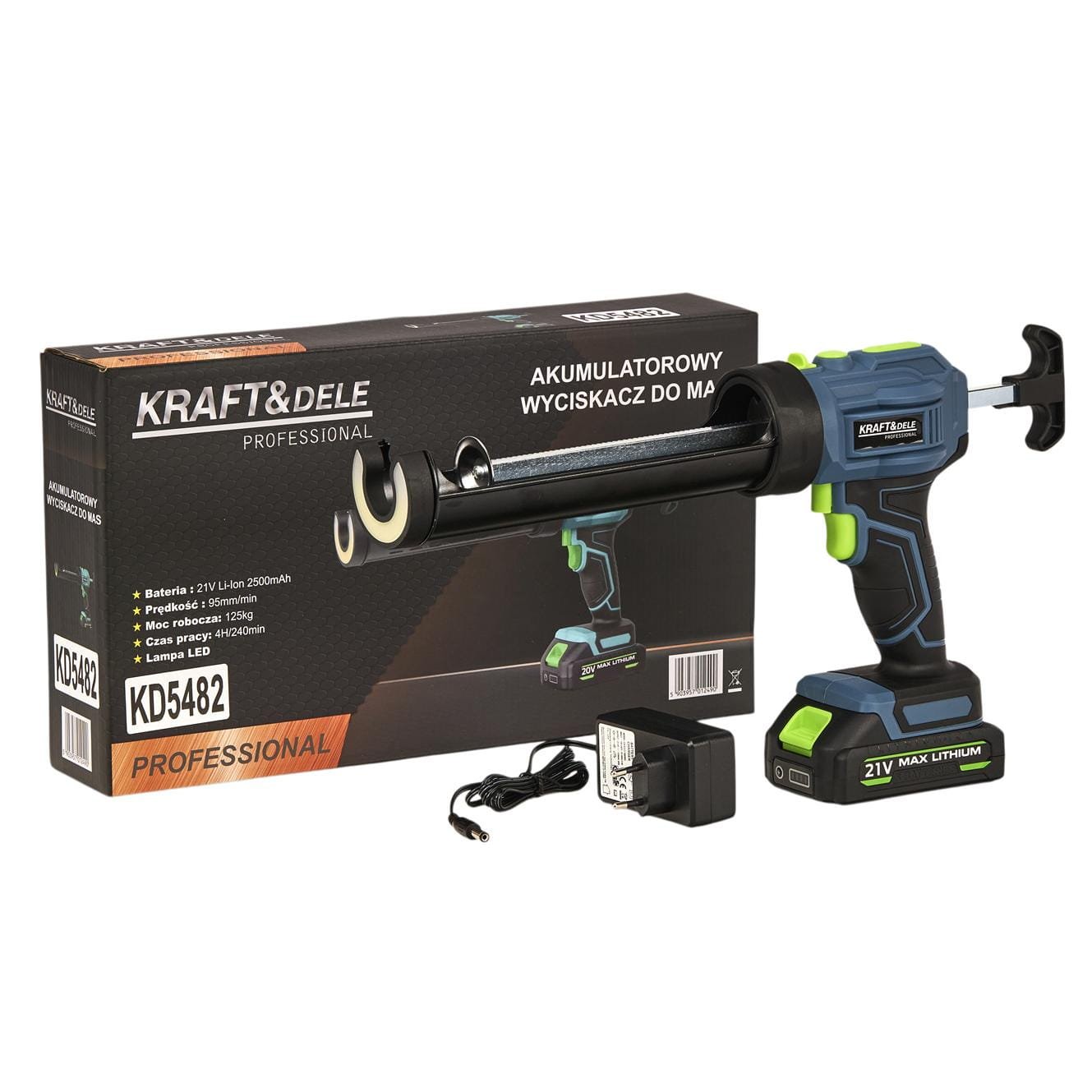Akumuliatorinis sandarinimo pistoletas 21V, 2500 mAh, KD5482 - Sodrinta.lt