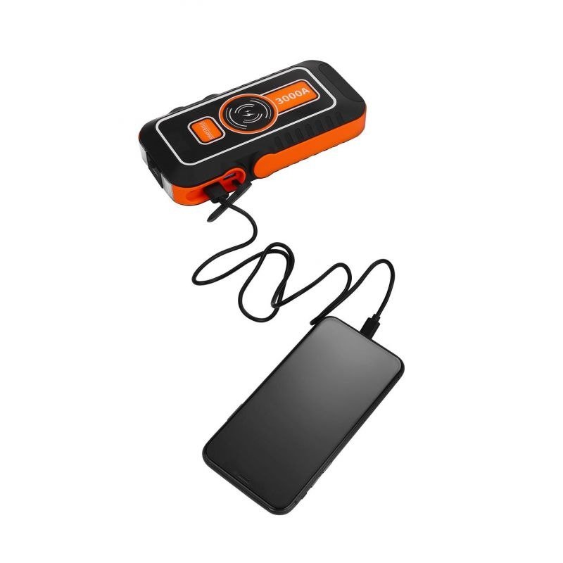 Powerbankas – automobilio paleidėjas su LED žibintuvėliu ir belaidžiu įkrovimu KD5493 - Sodrinta.lt