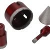 Deimantinių grąžtų (karūnų) rinkinys + kūginė freza KD12642 - Sodrinta.lt