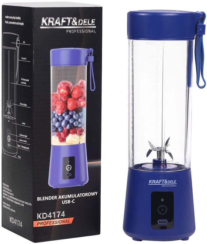Akumuliatorinis blenderis USB-C 400 ml / 2×3000 mAh KD4174 - Sodrinta.lt