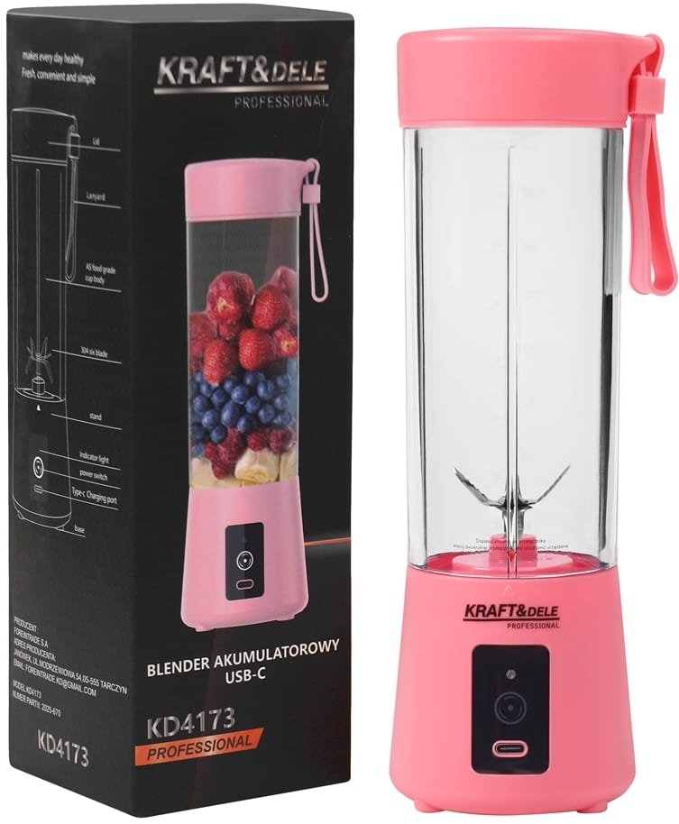 Akumuliatorinis blenderis USB-C 400 ml / 2×3000 mAh KD4173 - Sodrinta.lt
