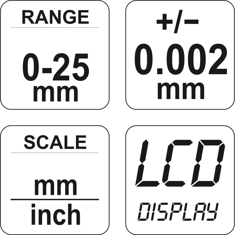 Mikrometras elektroninis 0-25mm - Sodrinta.lt