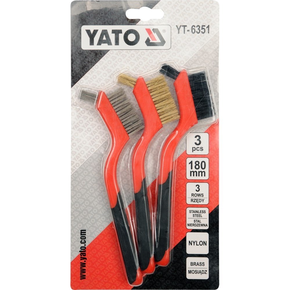 Šepečių vielinių plastikine rankena rinkinys 3vnt. 180mm - Sodrinta.lt