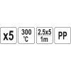 Plastiko suvirinimo juostų rinkinys (5vnt) (PP polipropilenas) 2.5x5mm 5х1m - Sodrinta.lt