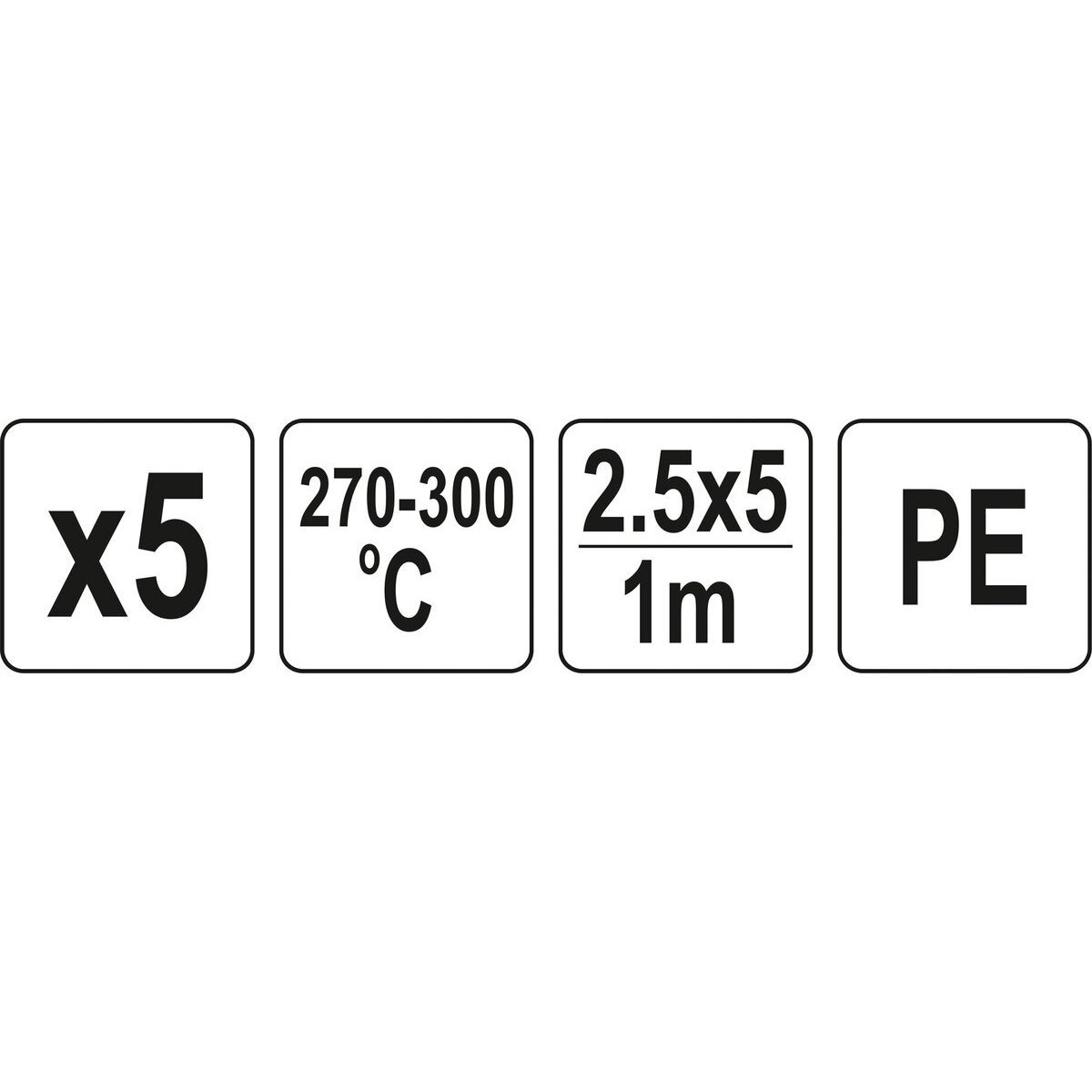 Plastiko suvirinimo juostų rinkinys (5vnt) (PE polietilenas) 2.5x5mm 5х1m - Sodrinta.lt