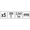 Plastiko suvirinimo juostų rinkinys (5vnt) (PPR polipropilenas) 2.5x5mm 5х1m - Sodrinta.lt