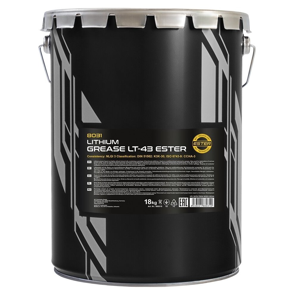Universalus konsistencinis ličio tepalas 18kg MANNOL LT-43 - Sodrinta.lt