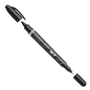 Žymeklis permanentinis DURA-INK dvipusis. 0.7-1.0 mm juodas - Sodrinta.lt