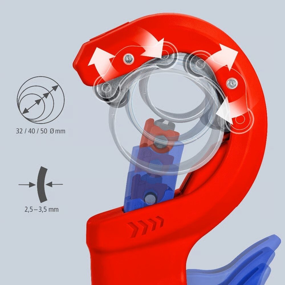 Vamzdžių pjoviklis storam plastikui 32-50mm KNIPEX DPT50 - Sodrinta.lt