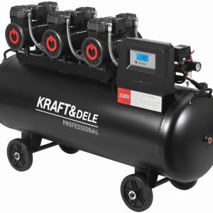 Kompresor bezolejowy 200L 3x2200W + separator i manometr z gliceryną KD4084 - Sodrinta.lt