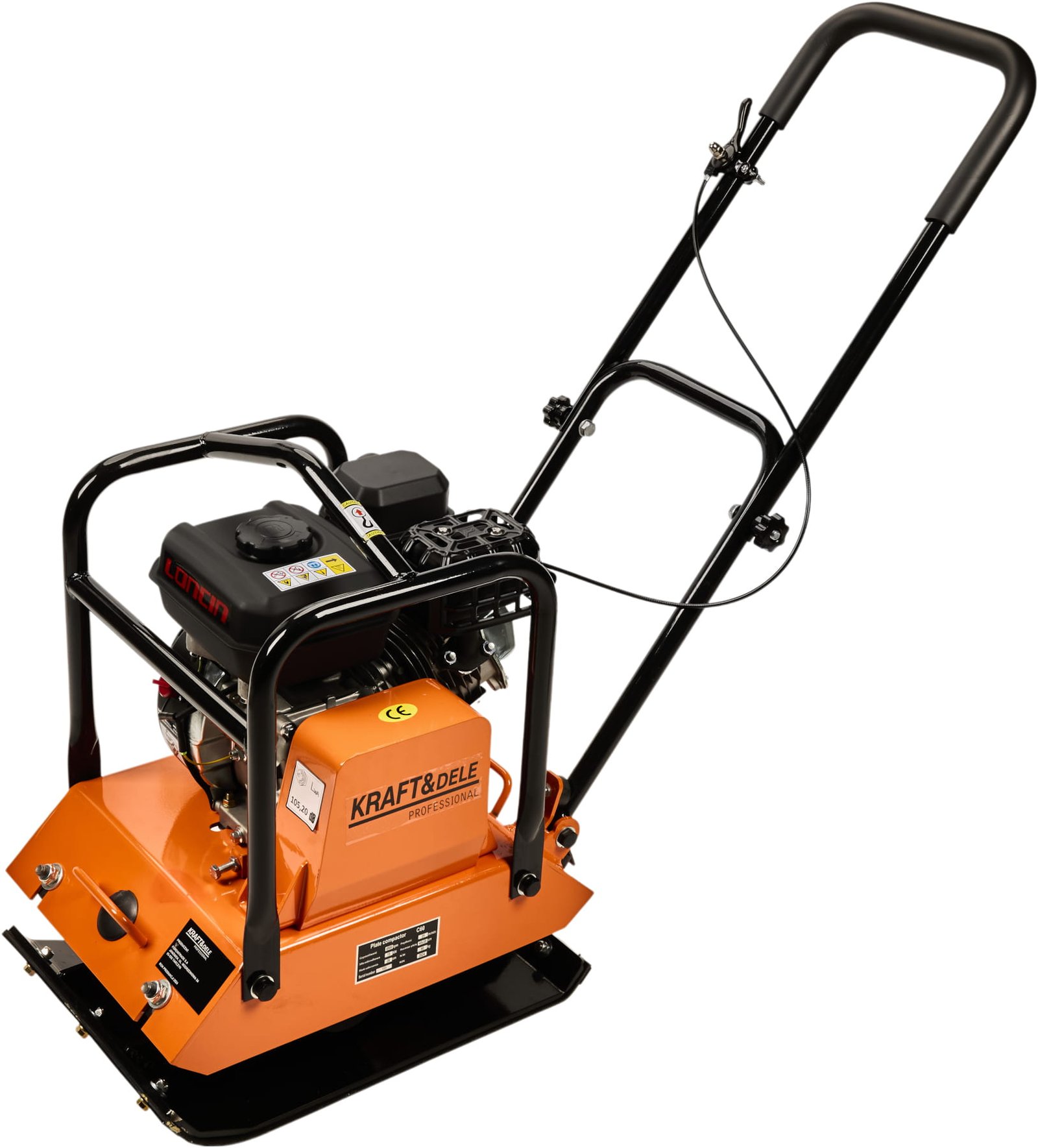 4葉L Plokštuminė vibroplokštė LONCIN 7 HP, 60 kg su guma KD1196