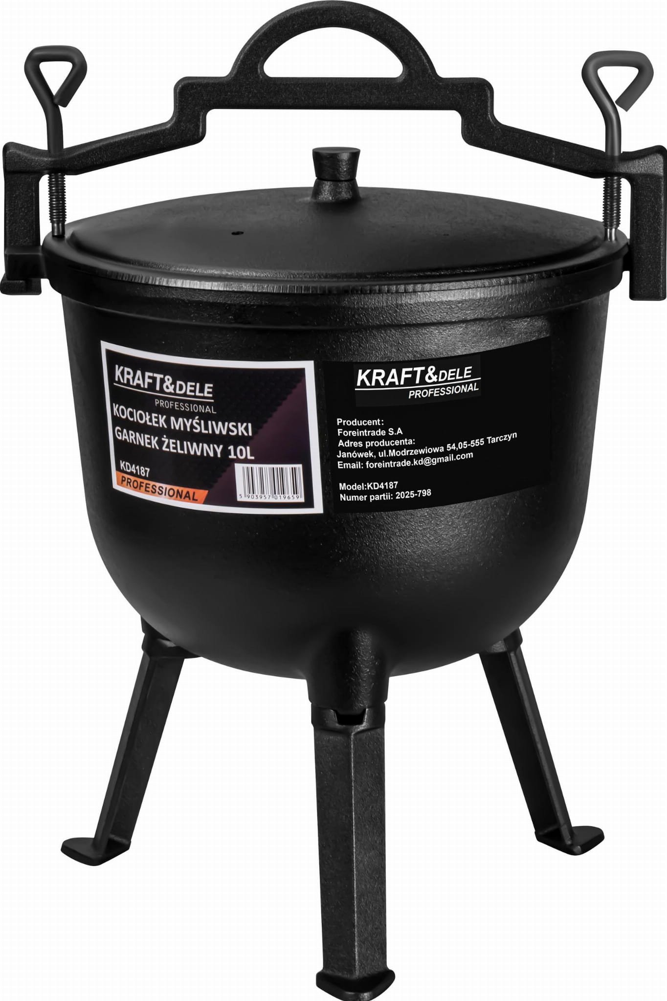 Kociołek myśliwski / Garnek żeliwny 10L KD4187 - Sodrinta.lt
