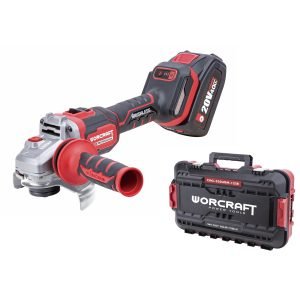 Akumuliatorinis šlifuoklis kampinis 125mm WORCRAFT 20V LI-ION (plastikinė dėžė) - Sodrinta.lt