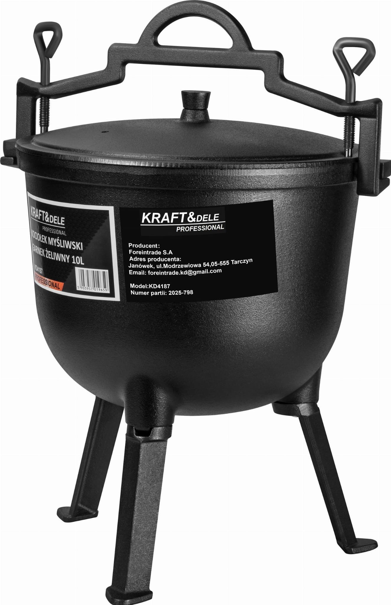Kociołek myśliwski / Garnek żeliwny 10L KD4187 - Sodrinta.lt