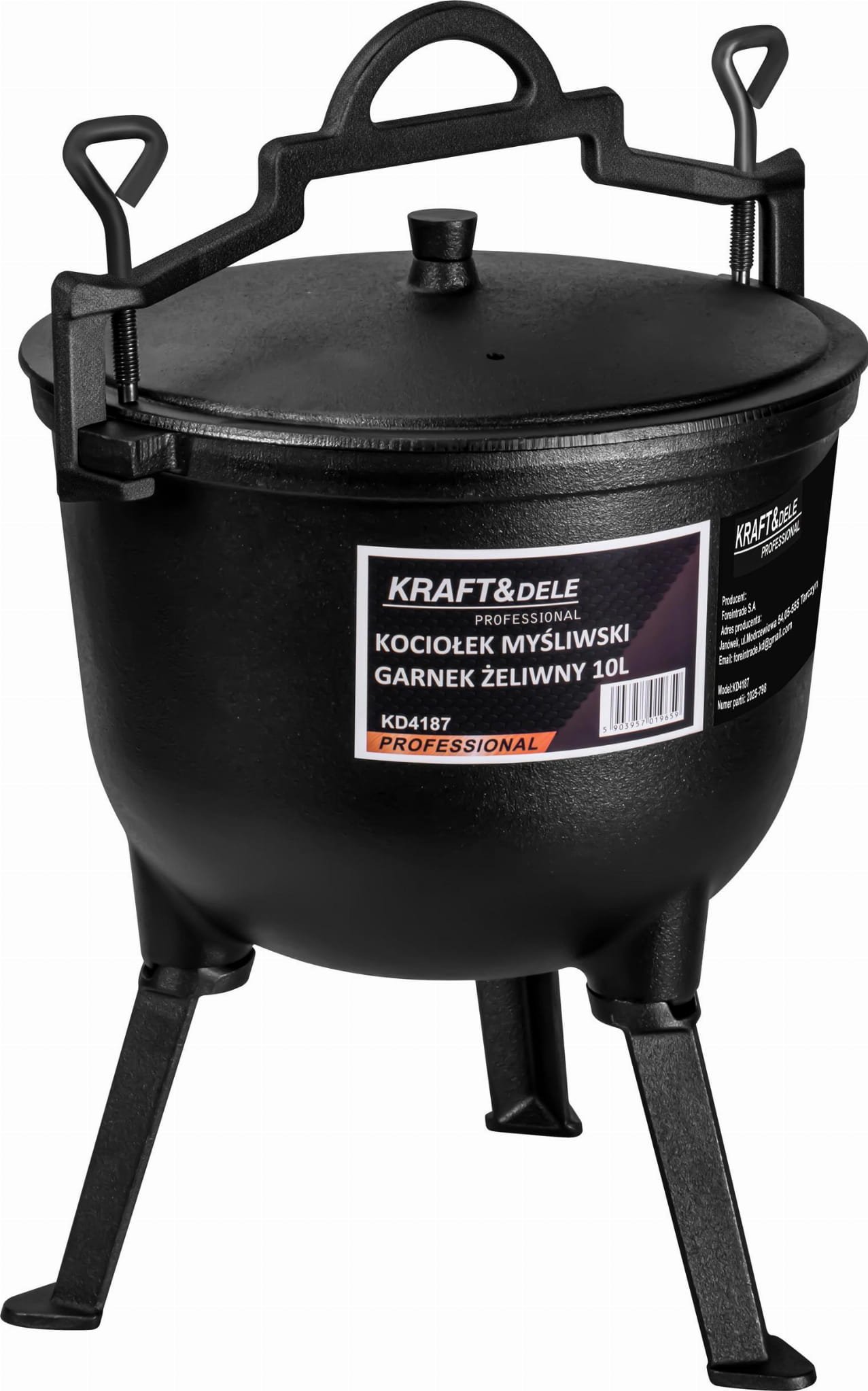 Kociołek myśliwski / Garnek żeliwny 10L KD4187 - Sodrinta.lt