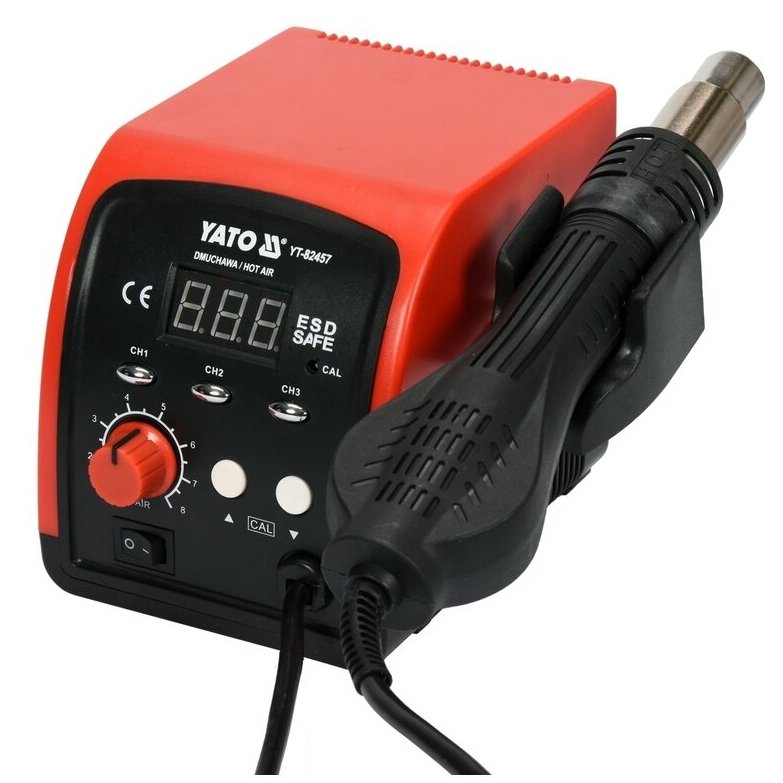 Litavimo stotelė karšto oro 750W, 500°C, LED su ventiliatoriumi - Sodrinta.lt