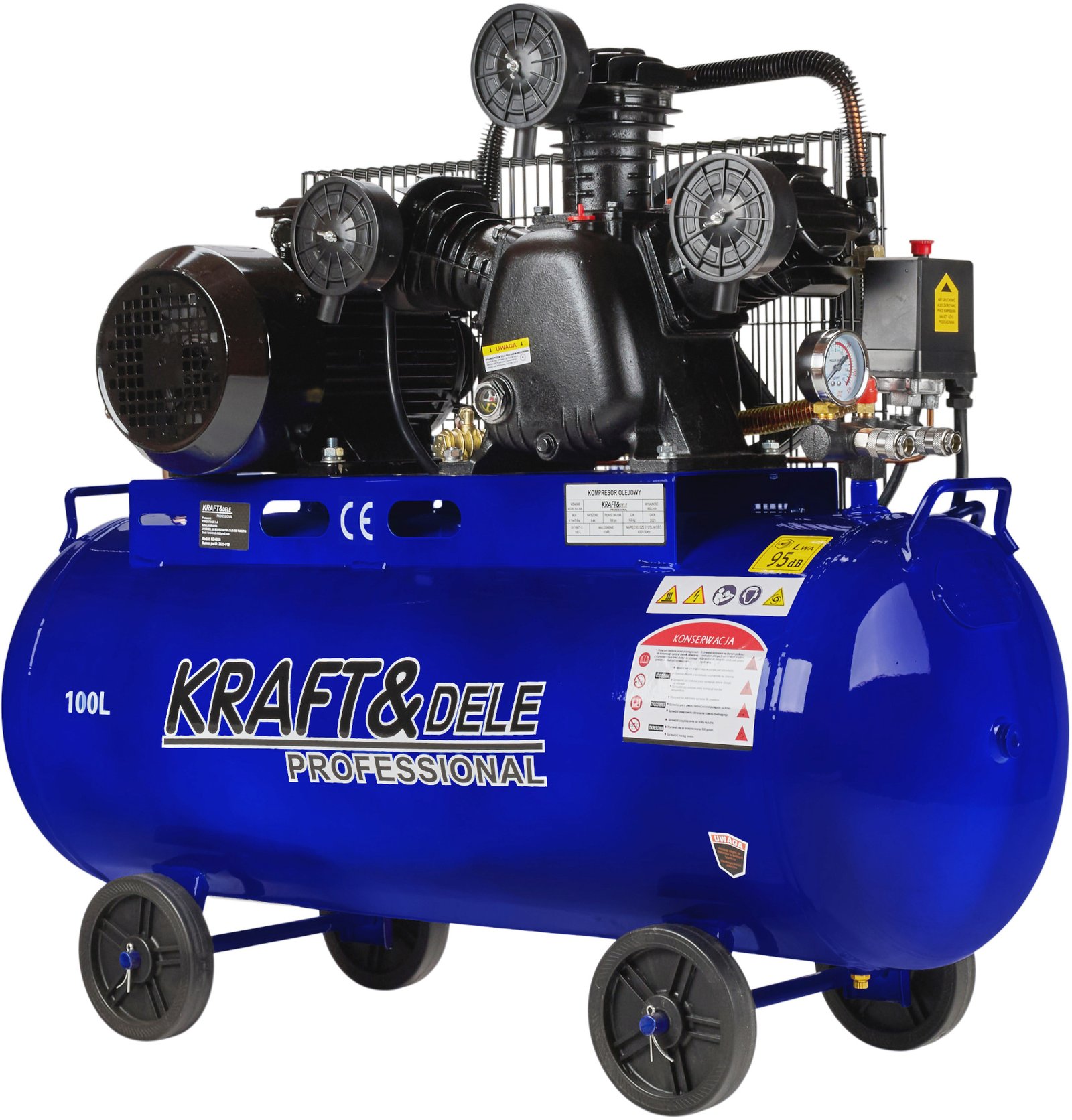 Tepalinis oro kompresorius 100 l, 4100 W, 650 l/min KD4066 - Image 3