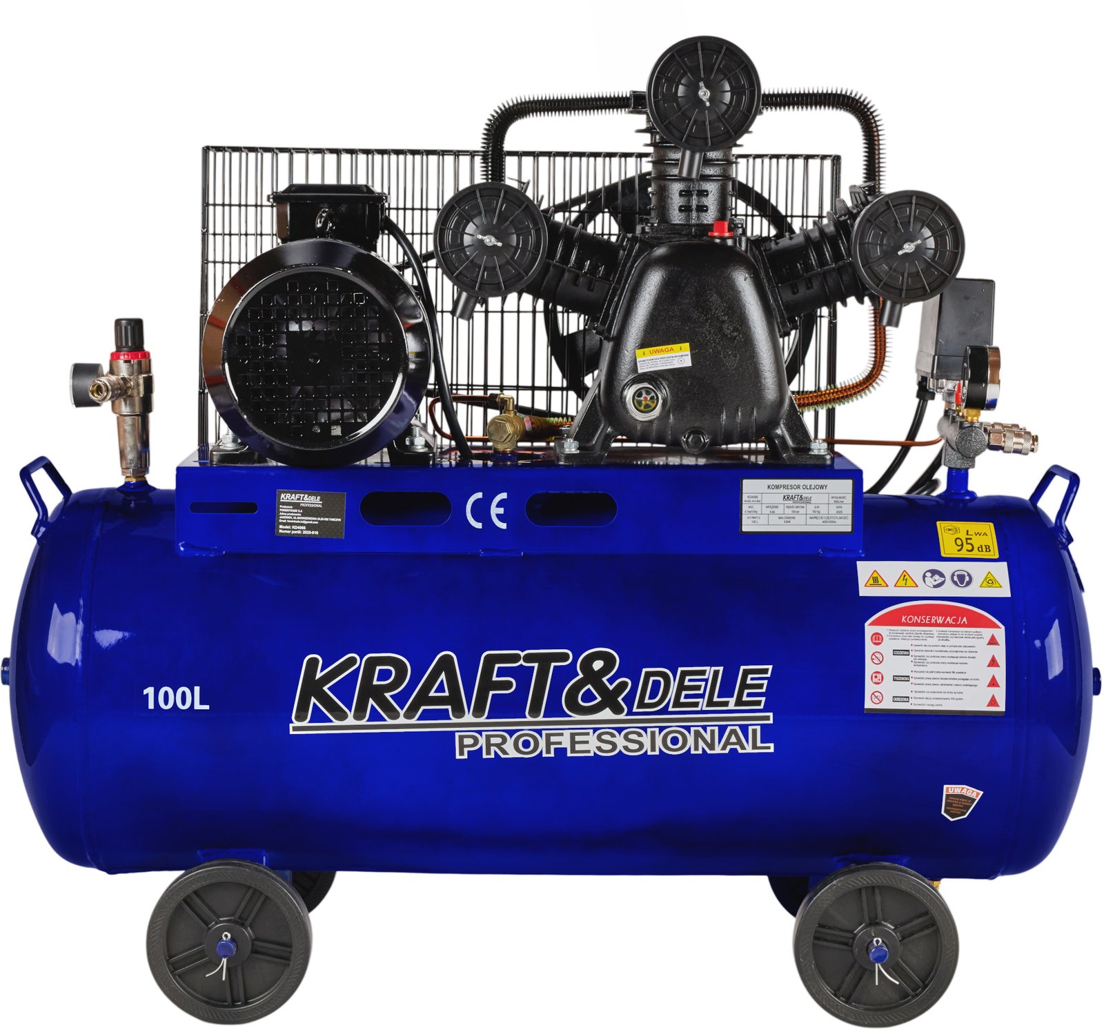 Tepalinis oro kompresorius 100 l, 4100 W, 650 l/min KD4066 - Image 6