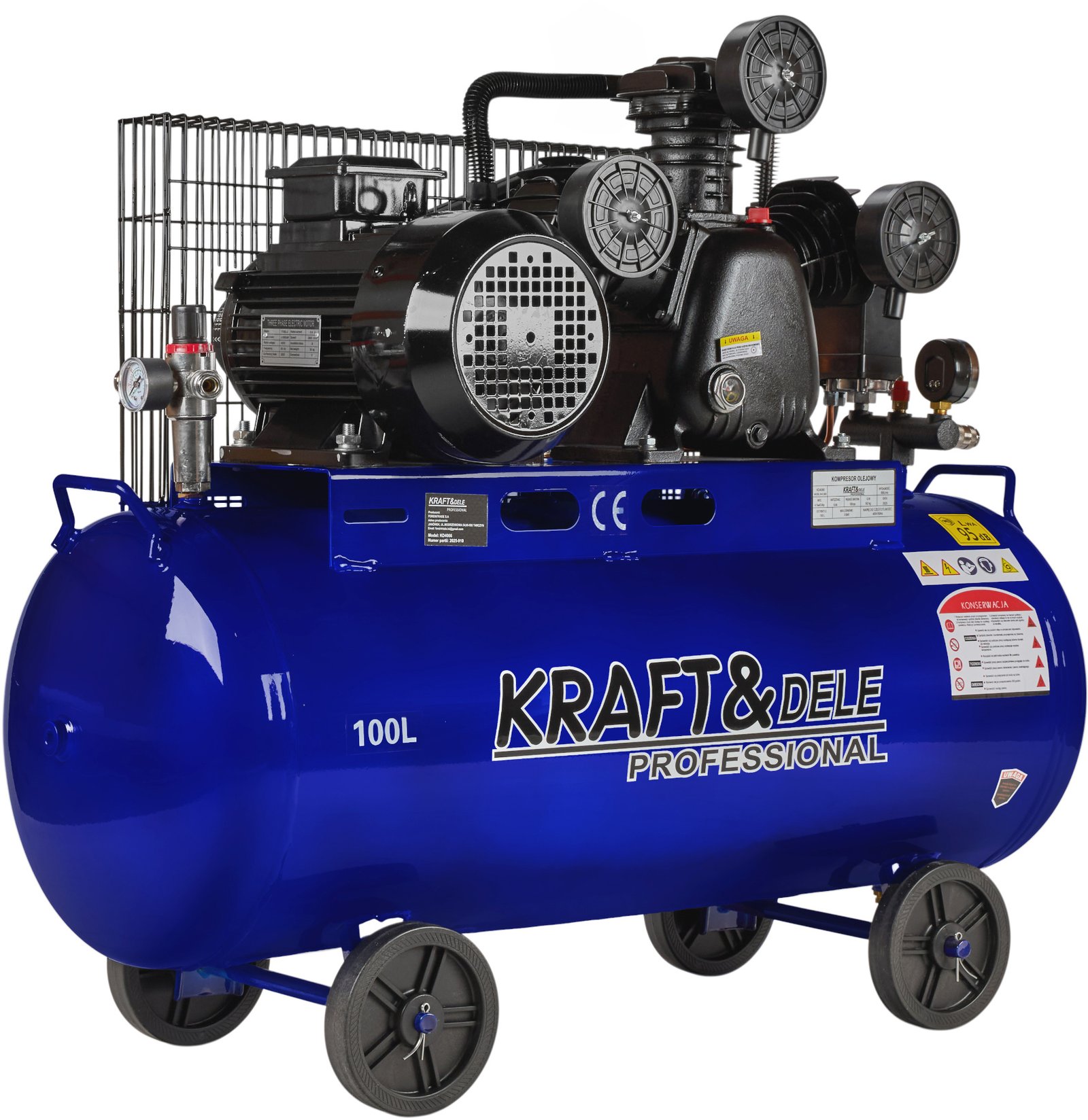 Tepalinis oro kompresorius 100 l, 4100 W, 650 l/min KD4066 - Image 4