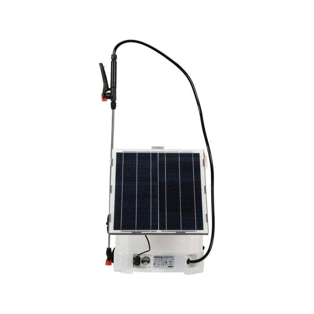 Slėginis purkštuvas su bakeliu ir saulės panele 16l 12V 8000mAh - Sodrinta.lt