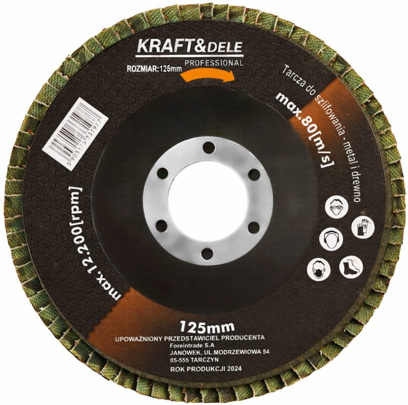 Tarcza listkowa 125mm P80 KD967 - Sodrinta.lt