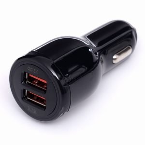 Įkroviklis automobilinis greito krovimo 12V/24V, USB/3.1A + USB/QC3.0 - Sodrinta.lt