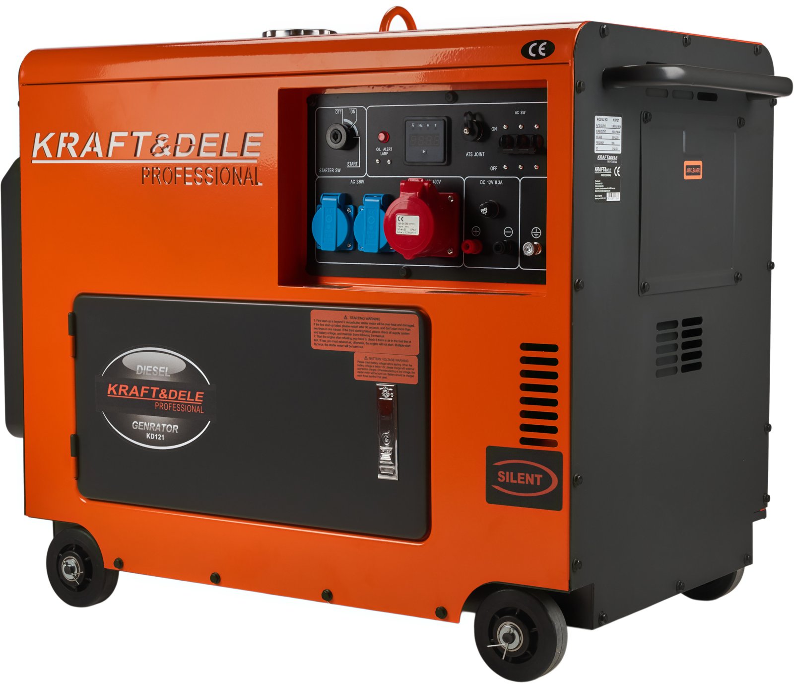 Dyzelinis trifazis elektros generatorius KRAFT&DELE 7000W 12/230/400V (KD121 2K) - Sodrinta.lt