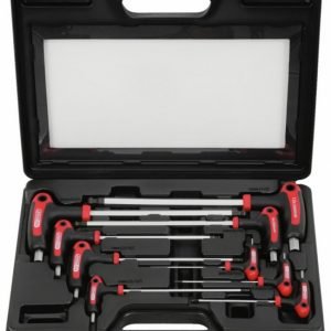 T- formos raktų komplektas, šešiakampiai HEX 2-12 mm, 9 vnt 9 osa, KS Tools