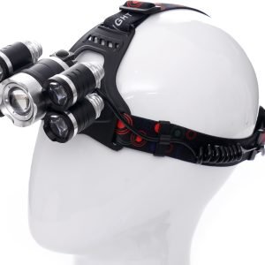 Prožektorius 1xT6LED+4xQ5LED ant galvos, įkraunamas KD1248