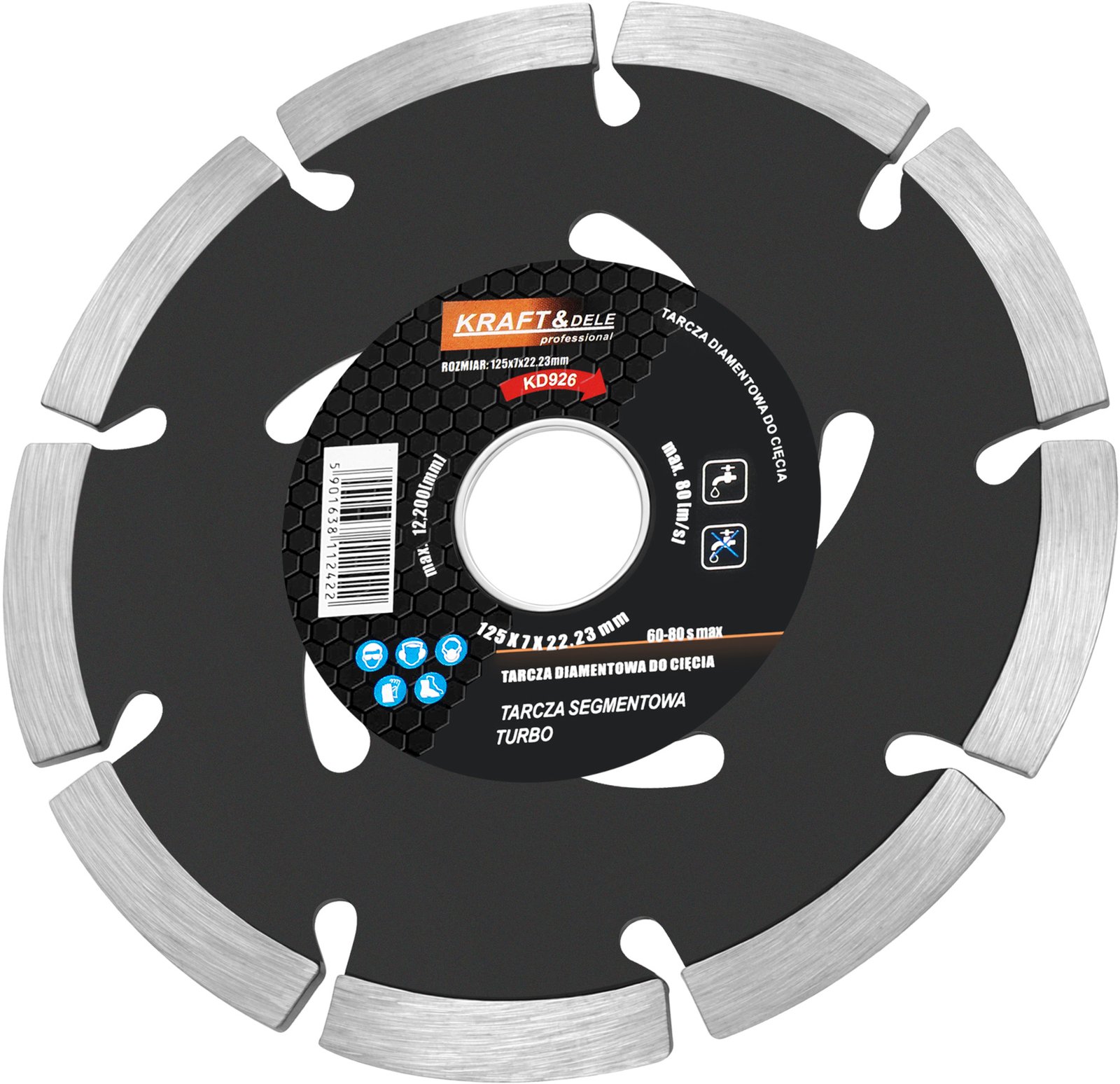 Segmentinis deimantinis pjovimo diskas TURBO 125 × 22,23 mm KD926 - Image 2