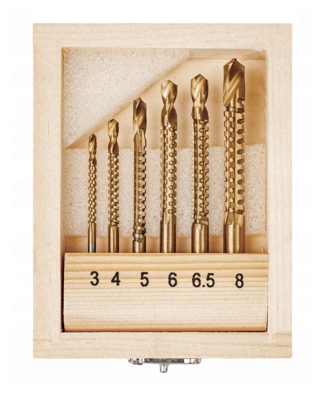 Frezavimo grąžtų medžiui rinkinys (3-8mm)(6vnt) - Image 3