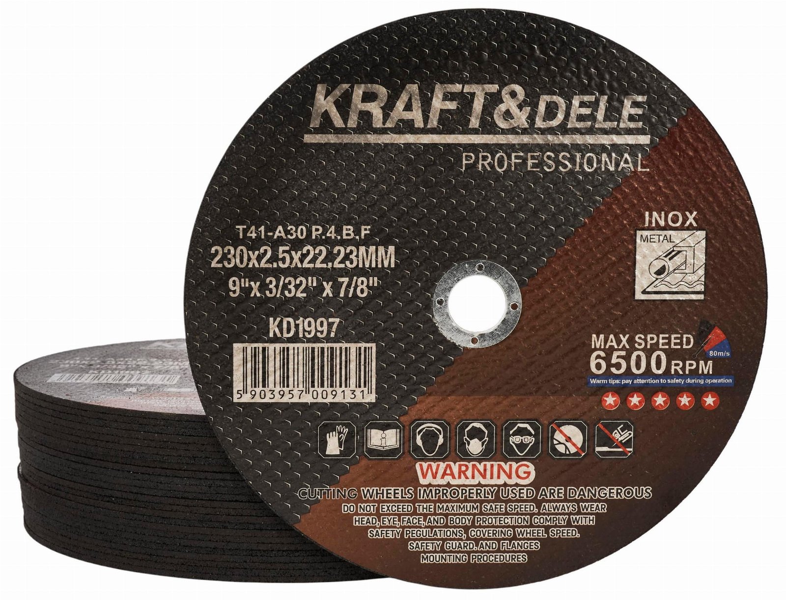 Metalo pjovimo diskas 230×2,5×22,23 mm KD1997 - Image 4