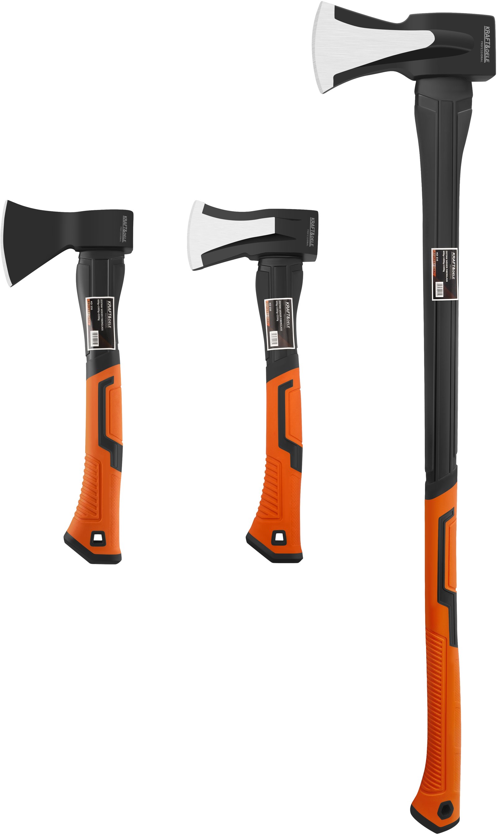 Kirvių su stiklo pluošto rankenomis rinkinys 600 g / 1000 g / 2200 g KD235 - Image 3
