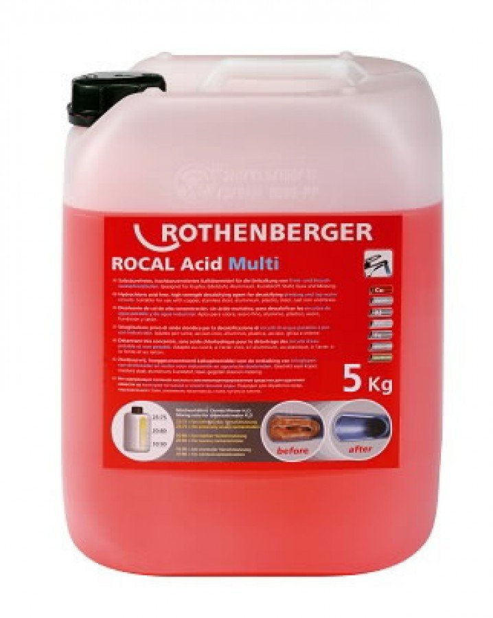 Vamzdžių nukalkinimo koncentratas ROCAL Acid Multi 5 kg, Rothenberger