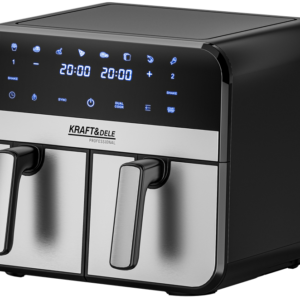 Bealiejė karšto oro gruzdintuvė Air Fryer 9 l 2500W su dviem kameromis + LCD KD4180