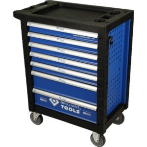 Tool cabinet with 7 drawers, empty, black, Brilliant Tools