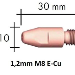 Kontaktinis antgalis E-Cu M8x30x10 1,2mm, Binzel